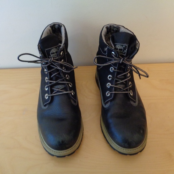 Timberland Hiking Combat Boots Black Leather Nylon  Mens Size 6 main image 4